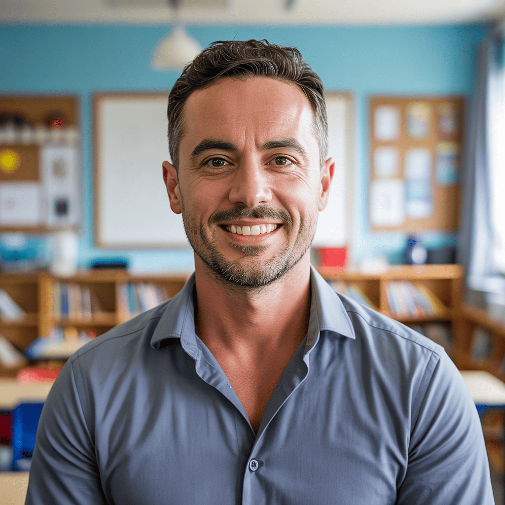 Photo of Miguel Santos, Deputy Headteacher, UK, sharing their LessonLab review